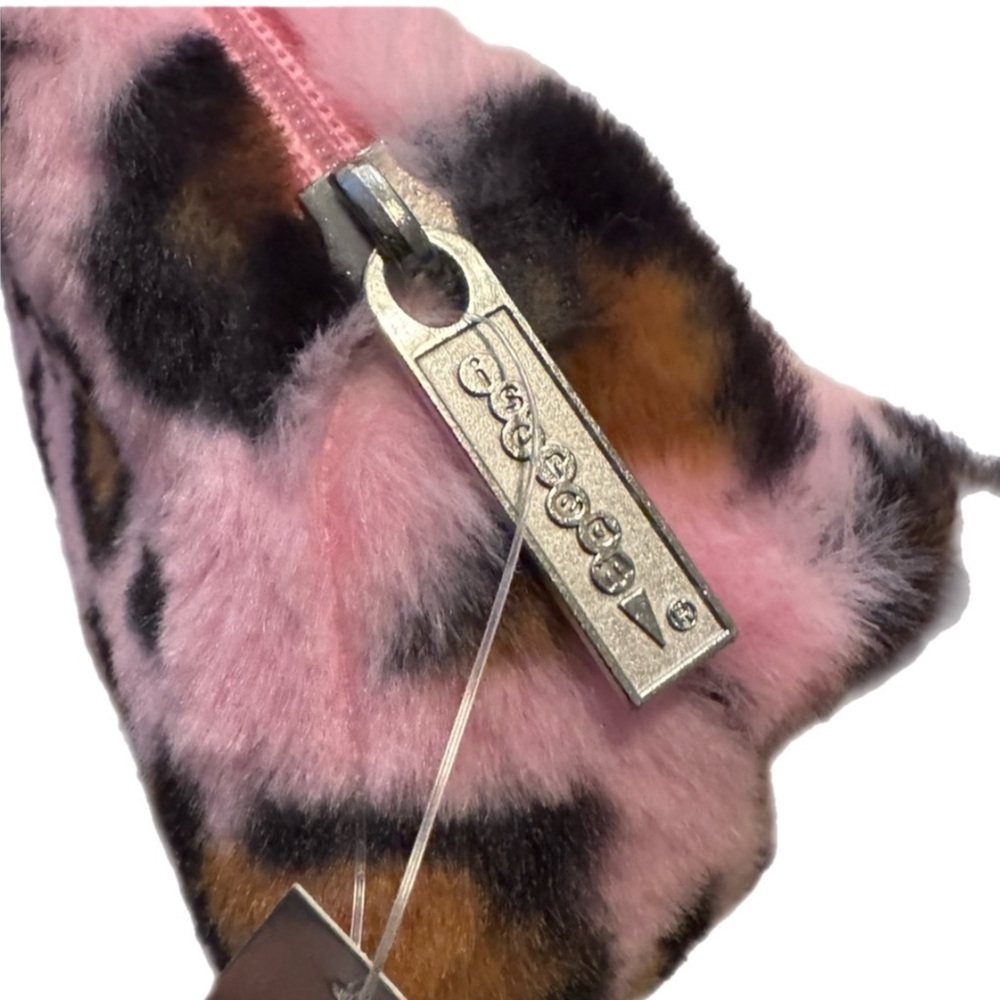 PINK CHEETAH PRINT Cosmetic Faux Fur Bag NWT GREAT GIFT! - Picture 11 of 17